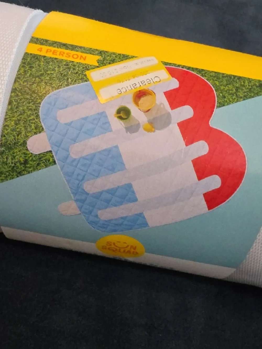 NWT Target Sun Squad light blue, white and red popsicle shaped picnic blanket